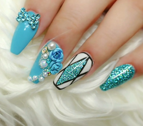 Diy Gel Nails: Easy Geometric Gel Nailart & 3d embellishments