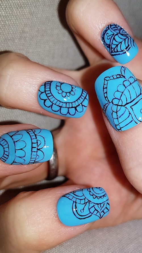 Mandala design nail pattern ideas