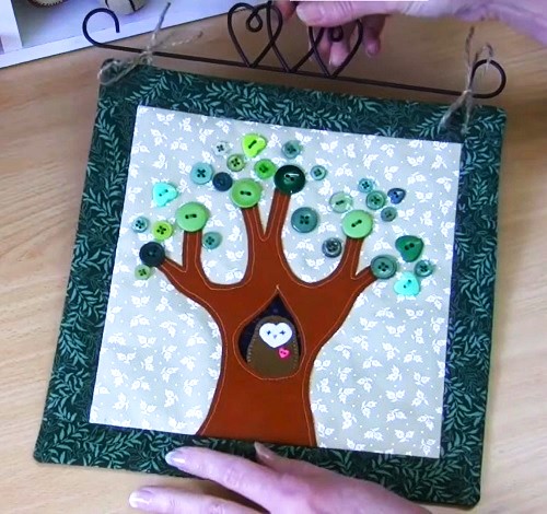 mini owl and tree quilt