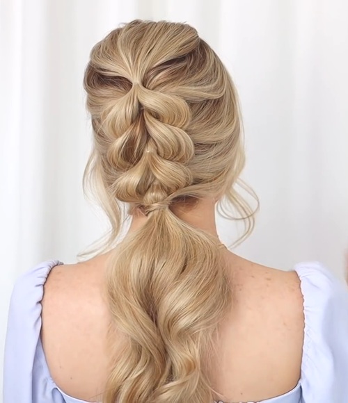 EASY BRAIDED PONYTAIL HAIRSTYLE SPRING 