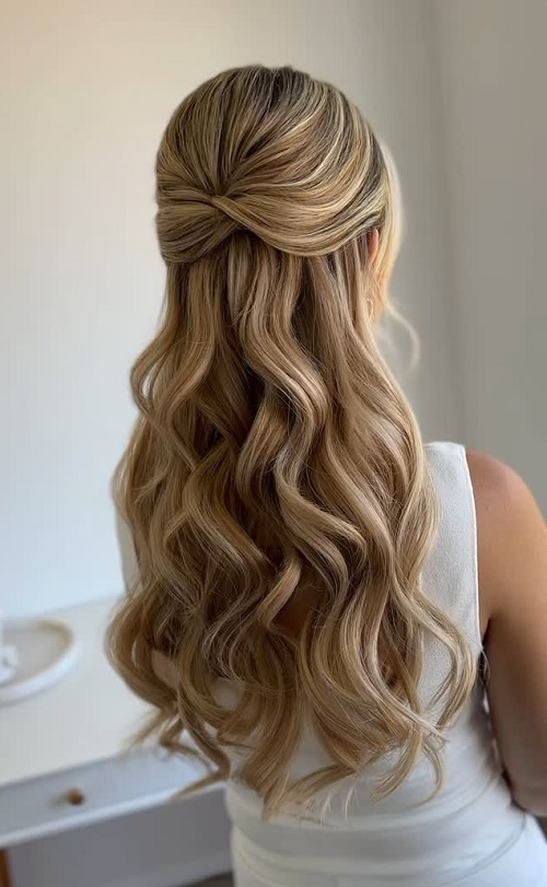 simple half up half down hairstyle