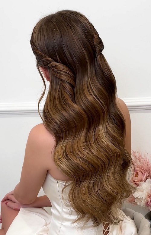 Smooth waves on the hair hairstyle