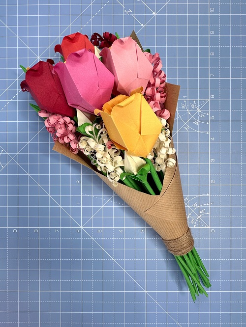 Origami flower bouquet