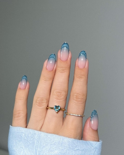 blue ombre nail design ideas 1