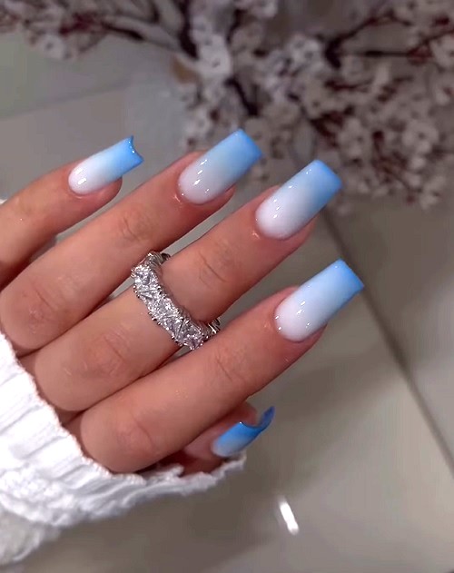 blue ombre nail design ideas 3