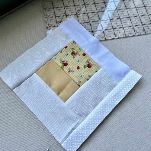 Scrap Fabric Quilt Block Tutorial for Floral Scraps