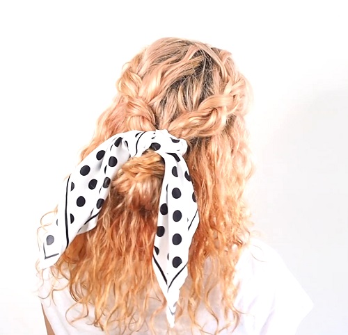 curly hairstyles with a scarf