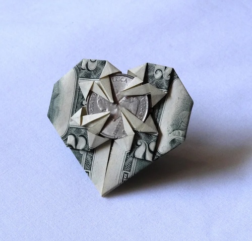 Dollar Bill Origami Heart