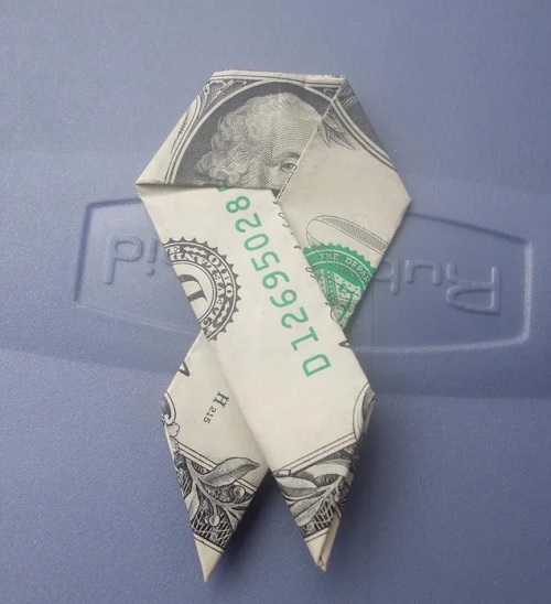 Dollar Bill Cancer Ribbon