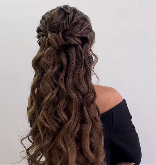 Half up half down hairstyle