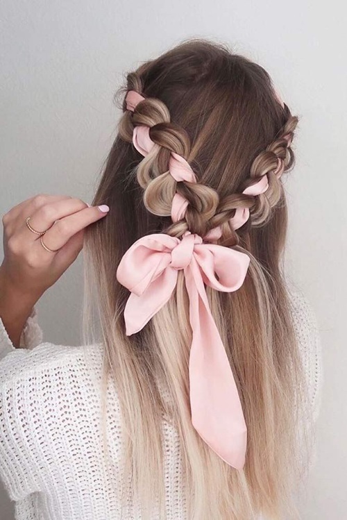 lovely ribbon hair style ideas