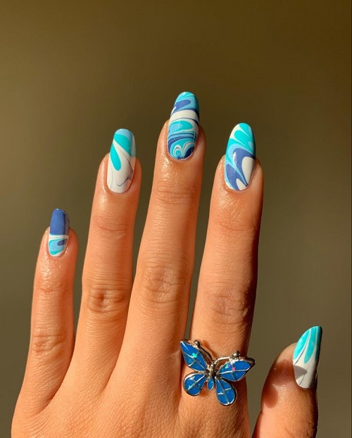 Stunning water marble nail art 3