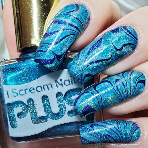 Stunning water marble nail art 5