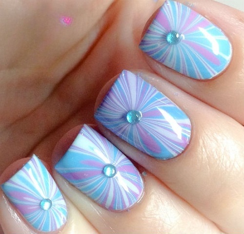 Stunning water marble nail art 2
