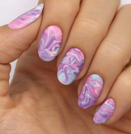 Stunning water marble nail art 6