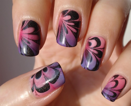 water marble nail art 5