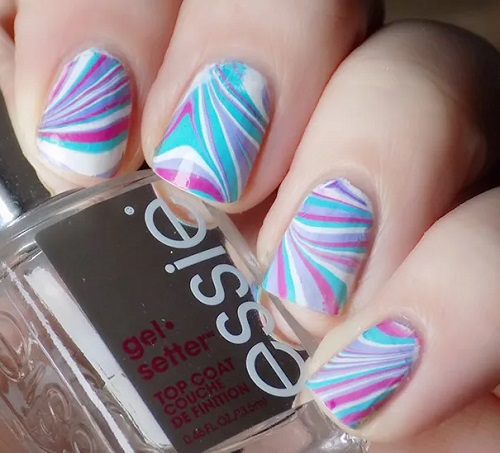 DIY water marble nail art 2