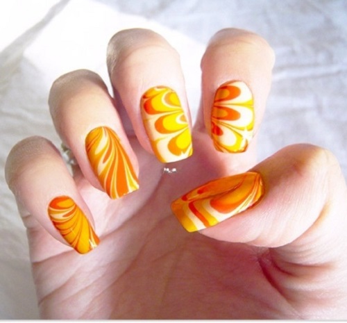 DIY water marble nail art 3