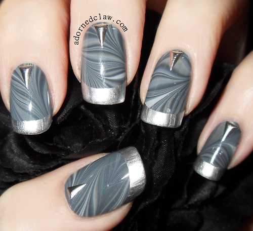 DIY water marble nail art 5