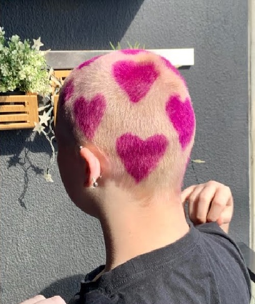 dyeing hearts into my buzz cut