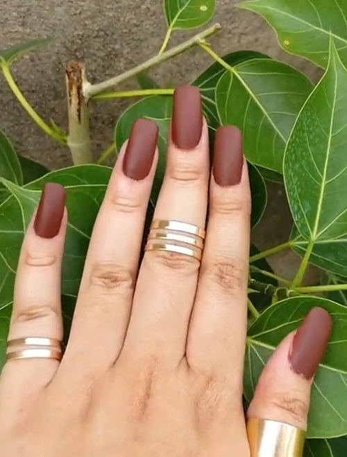 Matte Mocha Nails Ideas 2