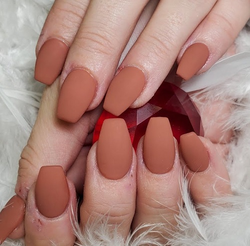 Matte Mocha Nails Ideas 8