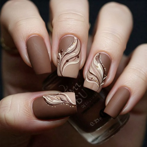 Matte Mocha Nails Ideas 5