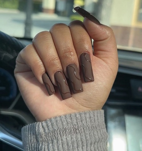 Matte Mocha Nails Ideas 7