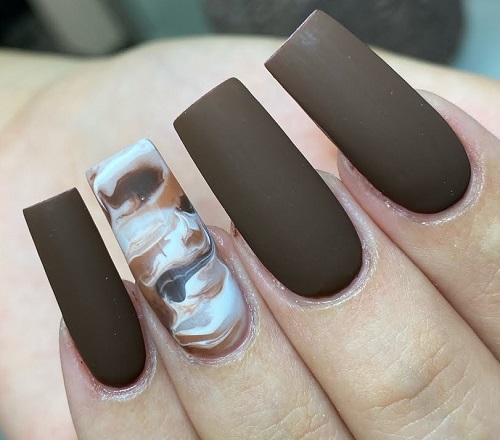 Matte Mocha Nails Ideas 1