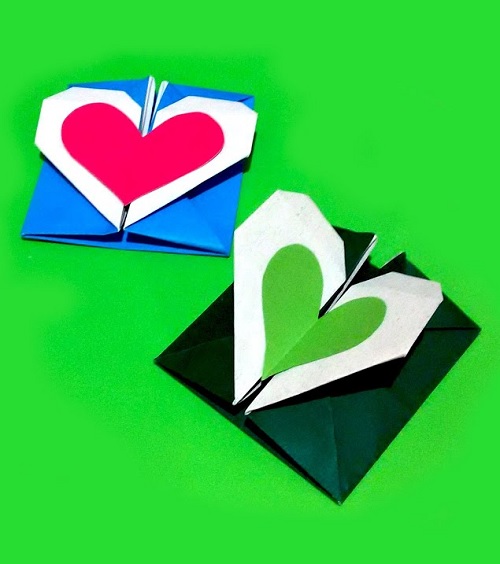 colorful heart envelope