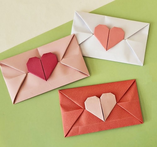 Heart-Lock Origami Heart Envelope
