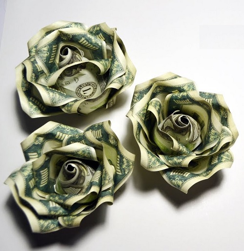 Money Rose like Real Origami Flower