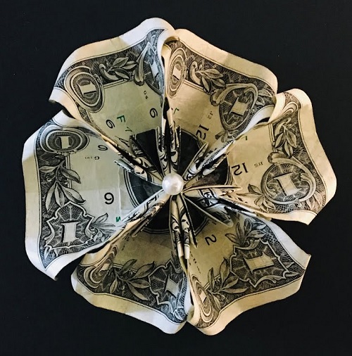 Dollar Bill Origami Flower