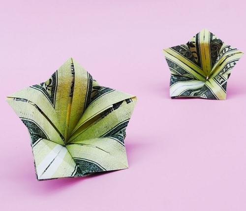 Money Origami Flower From A Dollar Note