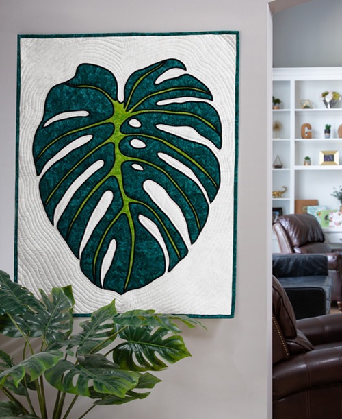 Monstera leaf quilting