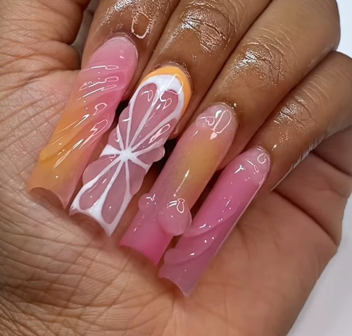 CITRUS SUMMER POLYGEL NAILS